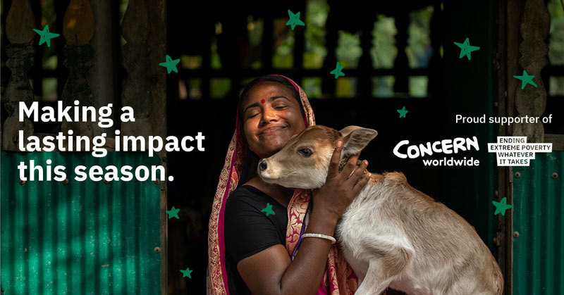 image banner showing Sanctuary supporting the Concern Christmas campaign